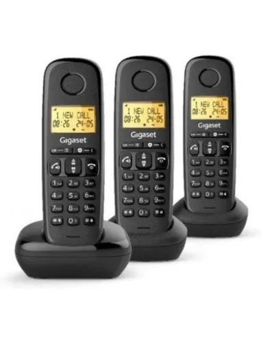 Gigaset Basic 100 Trio Negro Teléfono DECT Inalámbrico