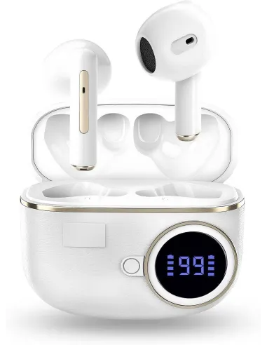 Energy Sistem Charge View Blancos Auriculares TWS con Display indicador de Nivel de Carga de batería