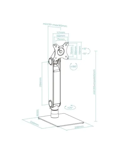 TooQ DB1741TN-B soporte de mesa para monitores