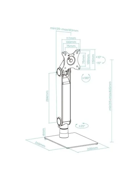 TooQ DB1741TN-B soporte de mesa para monitores