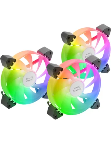 Kit ventiladores ARGB Mars Gaming MF-3A negro