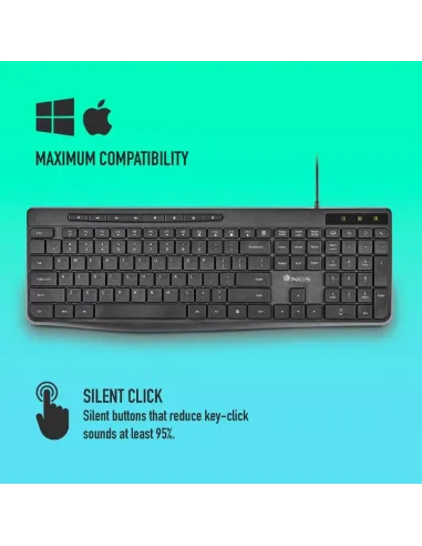 Teclado NGS Spectra USB ultrafino silencioso