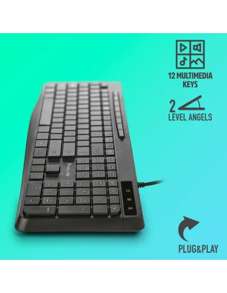 Teclado NGS Spectra USB ultrafino silencioso