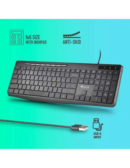 Teclado NGS Spectra USB ultrafino silencioso