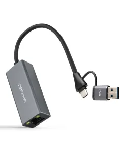 Nanocable 10.03.0411 Conversor USB-C+USB-A 3.0 a Ethernet-ADAP64528
