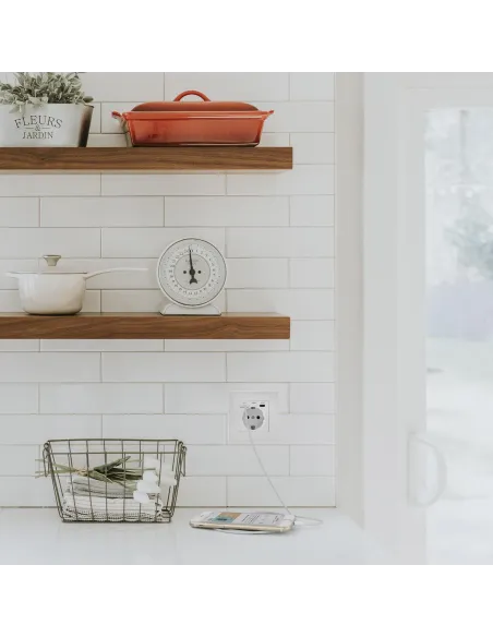 Toma de corriente: Nanocable 10.35.0011 Schuko con USB QC/PD