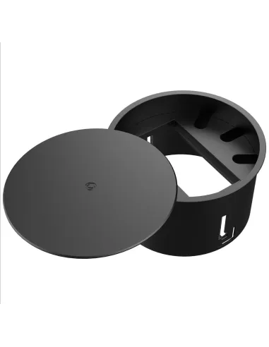 Kramer T-IN2-RND2(B) Plus caja de Conectividad Redonda de Sobremesa con Tapa (2 módulos) Negro