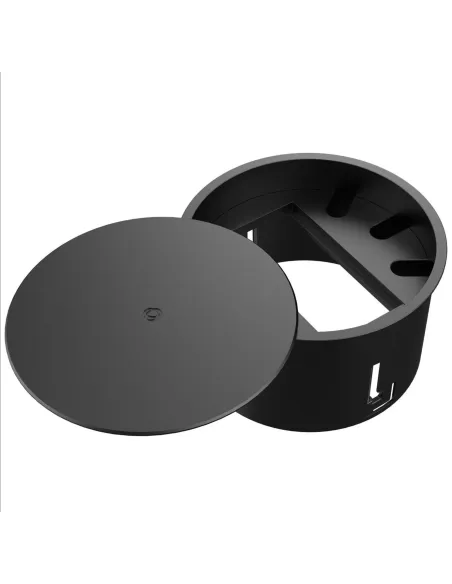 Kramer T-IN2-RND2(B) Plus caja de Conectividad Redonda de Sobremesa con Tapa (2 módulos) Negro