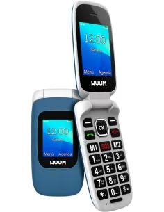 WUUM Clap Azul Teléfono Móvil de Tapa con Doble Pantalla Batería 800mAh-NTETMM0082