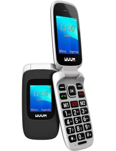 WUUM Clap Negro Teléfono Móvil de Tapa con Doble Pantalla Batería 800mAh-NTETMM0081