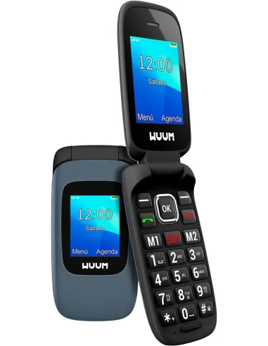 WUUM Clap Titanium Teléfono Móvil de Tapa con Doble Pantalla Batería 800mAh