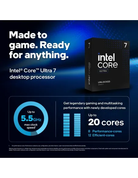 Procesador LGA1851: Intel Core Ultra 7 265KF 5.2 GHz (Tray)