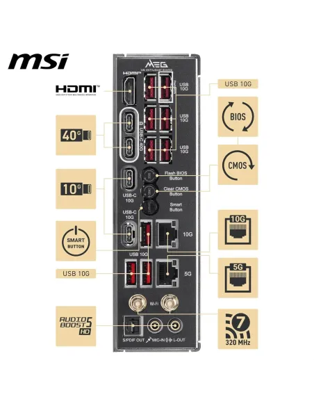 Placa base: MSI MEG X870E ACE MAX ATX AM5 X870E