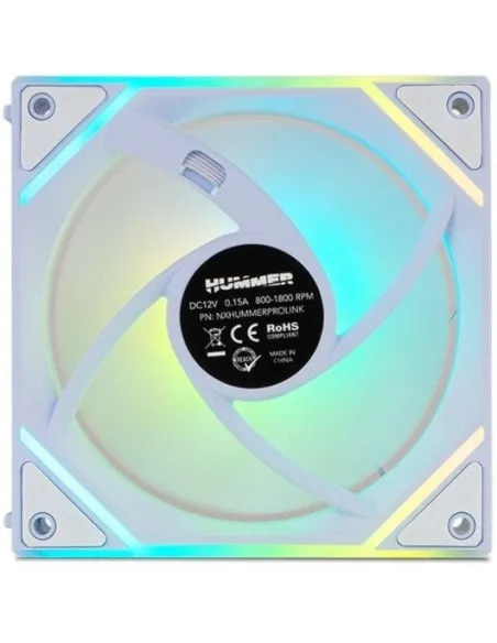 Pack de 3 ventiladores: NOX Hummer PRO LINK ARGB Blanco
