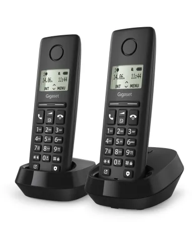 Gigaset Basic 100 Duo Negro: teléfono inalámbrico pack dúo