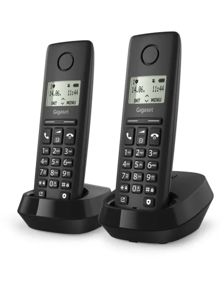 Gigaset Basic 100 Duo Negro: teléfono inalámbrico pack dúo