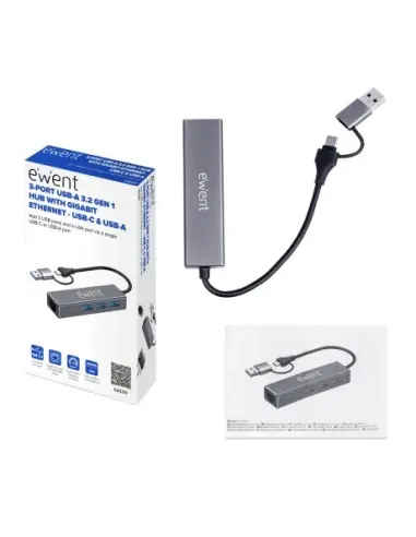 Hub: Ewent EW1159 USB-A 3.2 Gen 1 + GbE