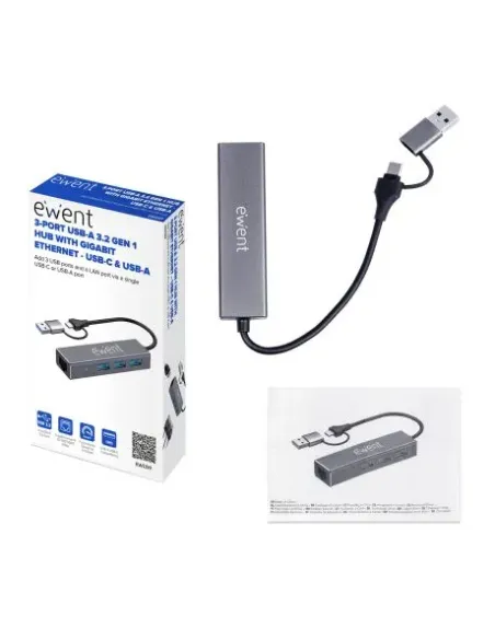 Hub: Ewent EW1159 USB-A 3.2 Gen 1 + GbE