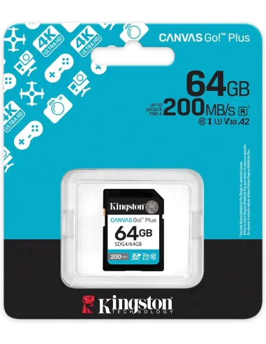 Kingston Technology Canvas Go Plus Gen 4 SDG4/64GB UHSI U3 V30 Negro