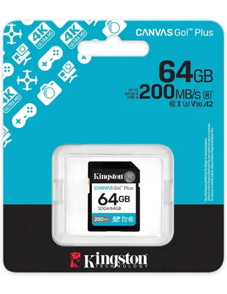 Kingston Technology Canvas Go Plus Gen 4 SDG4/64GB UHSI U3 V30 Negro