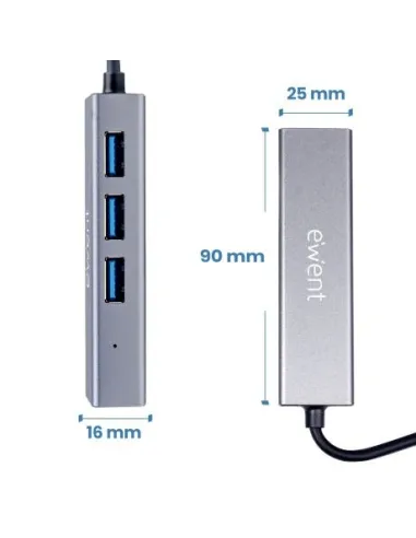 Hub: Ewent EW1159 USB 3.2 Gen 1 con RJ-45