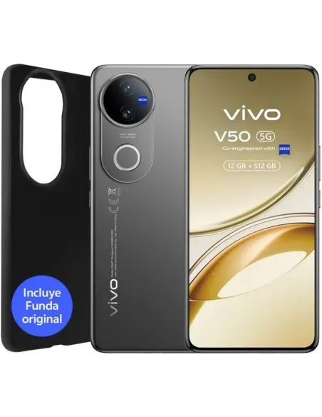 Vivo V50 5G 12GB-512GB Negro Smartphone 6.77 AMOLED 6000mAh con Buds Air 3
