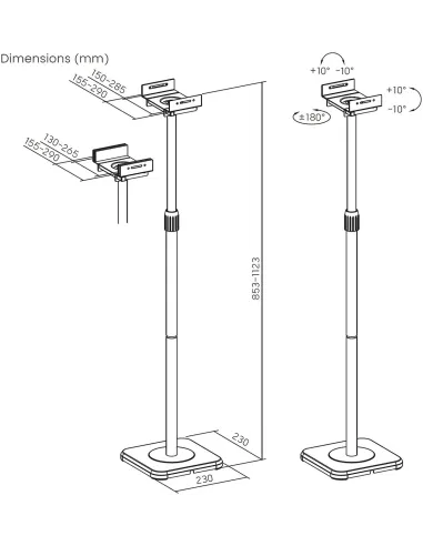 Soporte de Suelo AISENS SPK09U-429 hasta 5 kg