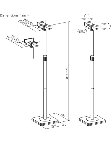 Soporte de Suelo AISENS SPK09U-429 hasta 5 kg