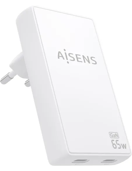Cargador pared AISENS ASCH-65W2P077-W USB-C PD