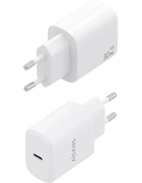 Cargador GaN AISENS A110-0975 30 W USB-C PD 3.0