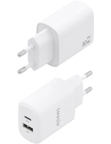 Cargador GaN AISENS A110-0977 30 W con USB-C PD