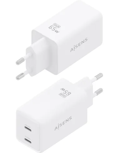 Cargador GaN AISENS ASCH-65W2P078-W 65 W USB-C