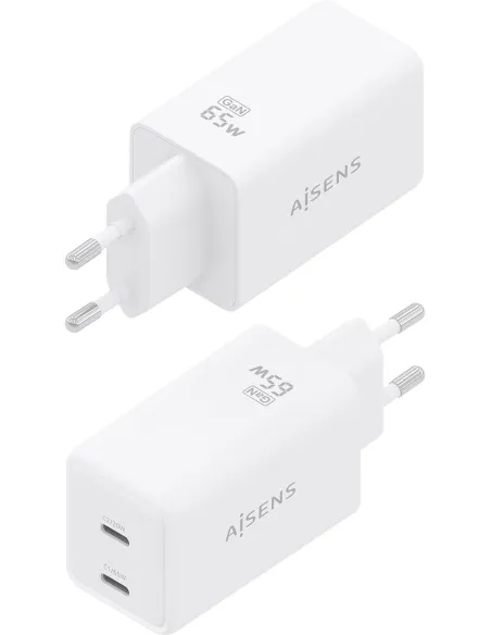 Cargador GaN AISENS ASCH-65W2P078-W 65 W USB-C