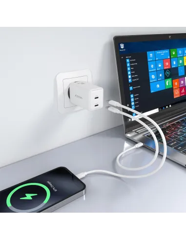 Cargador GaN AISENS ASCH-65W2P078-W 65 W USB-C