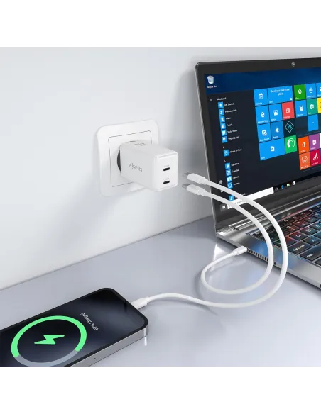 Cargador GaN AISENS ASCH-65W2P078-W 65 W USB-C