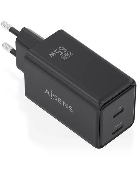 Cargador GaN AISENS ASCH-65W2P079-BK 65 W USB-C