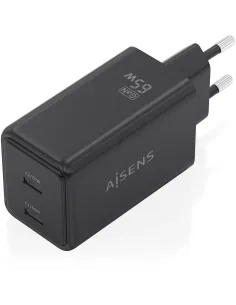 AISENS ASCH-65W2P079-BK Cargador GaN 65 W 2x USB-C Negro-ADAP64631