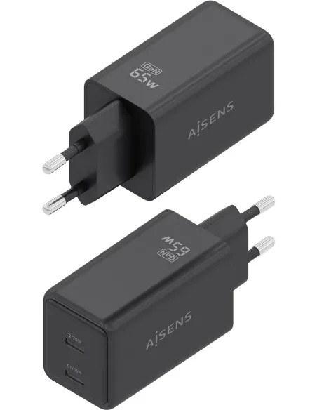 Cargador GaN AISENS ASCH-65W2P079-BK 65 W USB-C