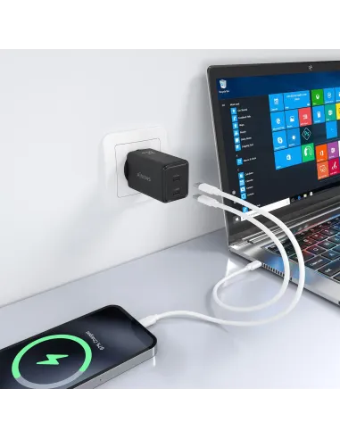 Cargador GaN AISENS ASCH-65W2P079-BK 65 W USB-C