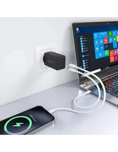 Cargador GaN AISENS ASCH-65W2P079-BK 65 W USB-C