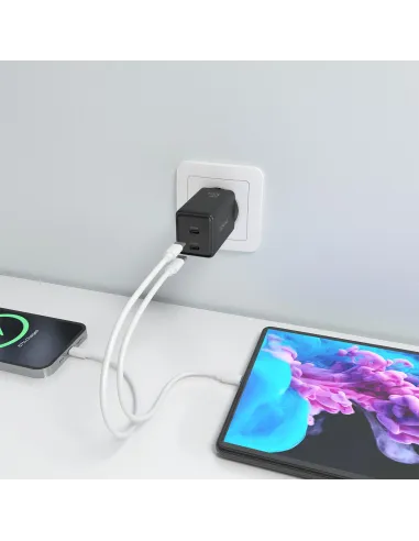 Cargador GaN AISENS ASCH-65W2P079-BK 65 W USB-C