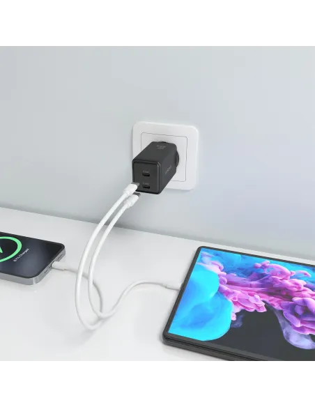 Cargador GaN AISENS ASCH-65W2P079-BK 65 W USB-C