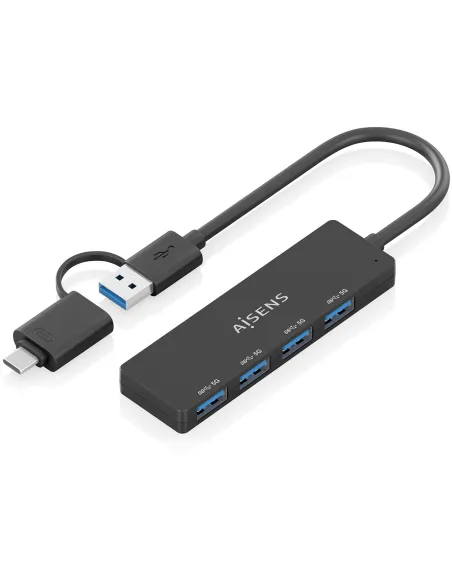 AISENS A109-0987 Hub USB-C + USB-A 4 Puertos 15cm Negro