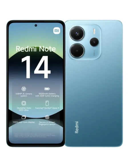 XIAOMI Redmi Note 14 4G 6GB/128GB Azul y Protección Panzer Glass