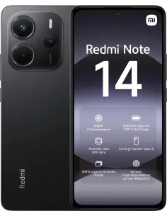 XIAOMI Redmi Note 14 4G 6GB/128GB Negro y Protección Panzer Glass-NTETMO3171