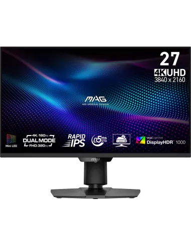 MSI MAG 274UPDF E16M 27" Negro Mini LED Rapid IPS UltraHD 4K 160Hz Modo Dual USB-C VESA DisplayHDR 1000
