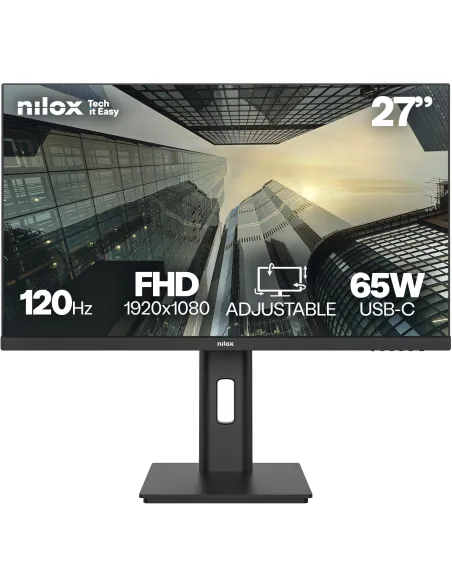 NILOX NXM27REG12065 27" Panel IPS de 120Hz FHD HDMI y DisplayPort Regulable Negro