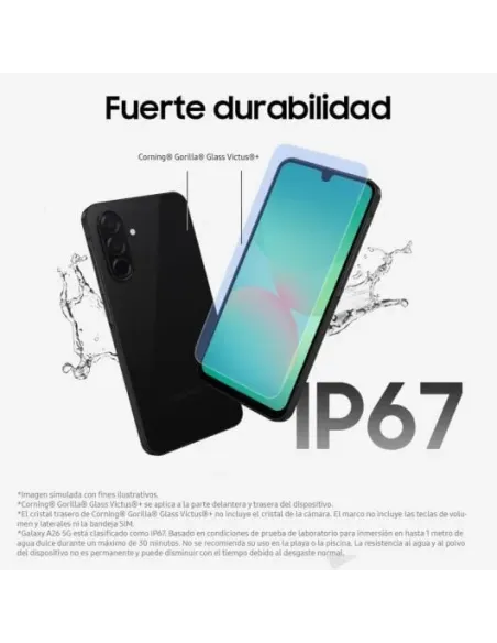 Samsung Galaxy A26 5G 8GB/256GB Negro y Protector SAFE