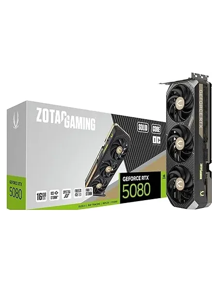 Zotac Gaming GeForce RTX 5080 Solid Core 16G DDR7 DDR7 DLSS4 Negro