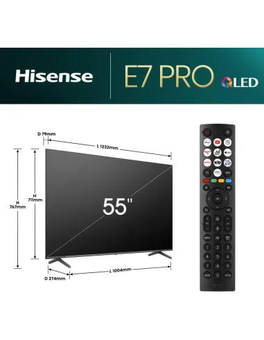 Televisión Hisense 55E7NQ PRO TV Gaming 55" QLED 144Hz